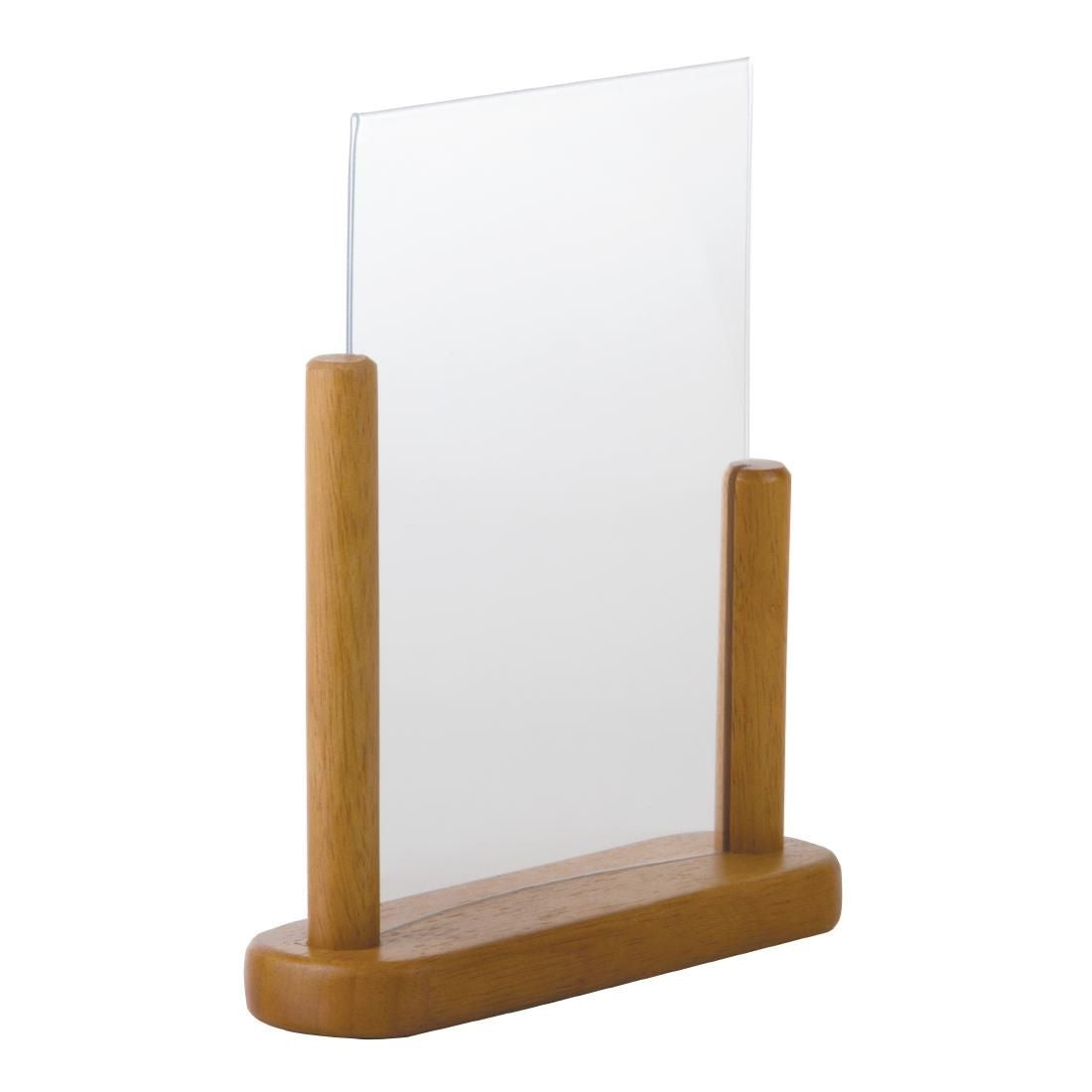 CE408 Securit Acrylic Menu Holder With Wooden Frame A5