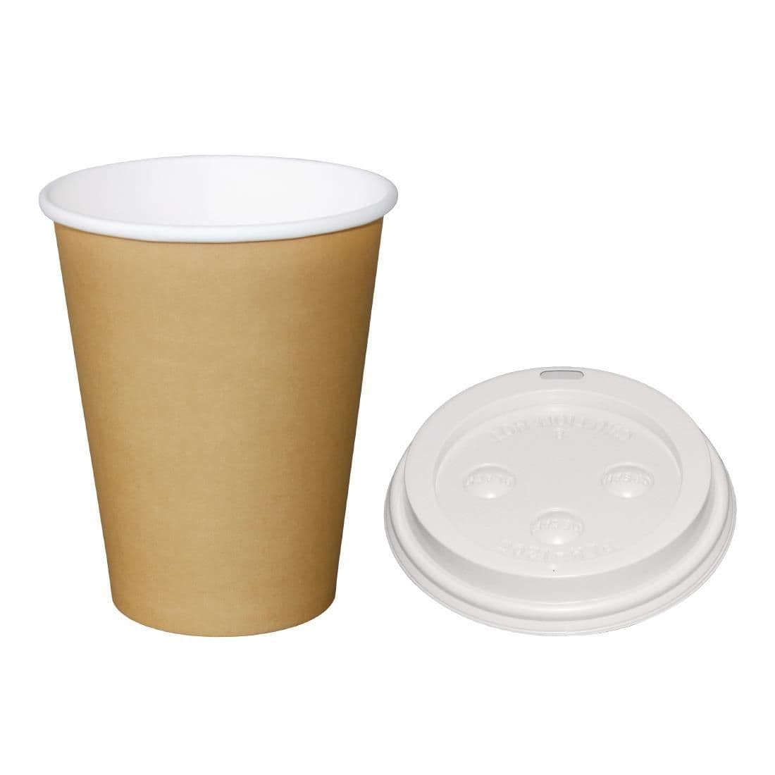 Special Offer  Fiesta Brown 340ml Hot Cups and White Lids (Pack of 1000)