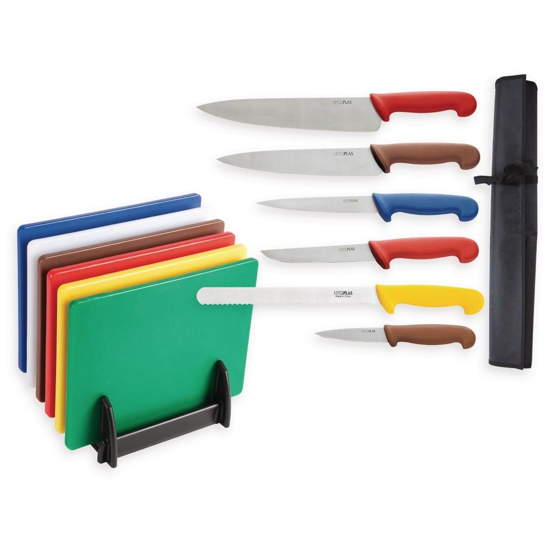 S122 Special Offer Hygiplas Chopping Boards and Knife Set