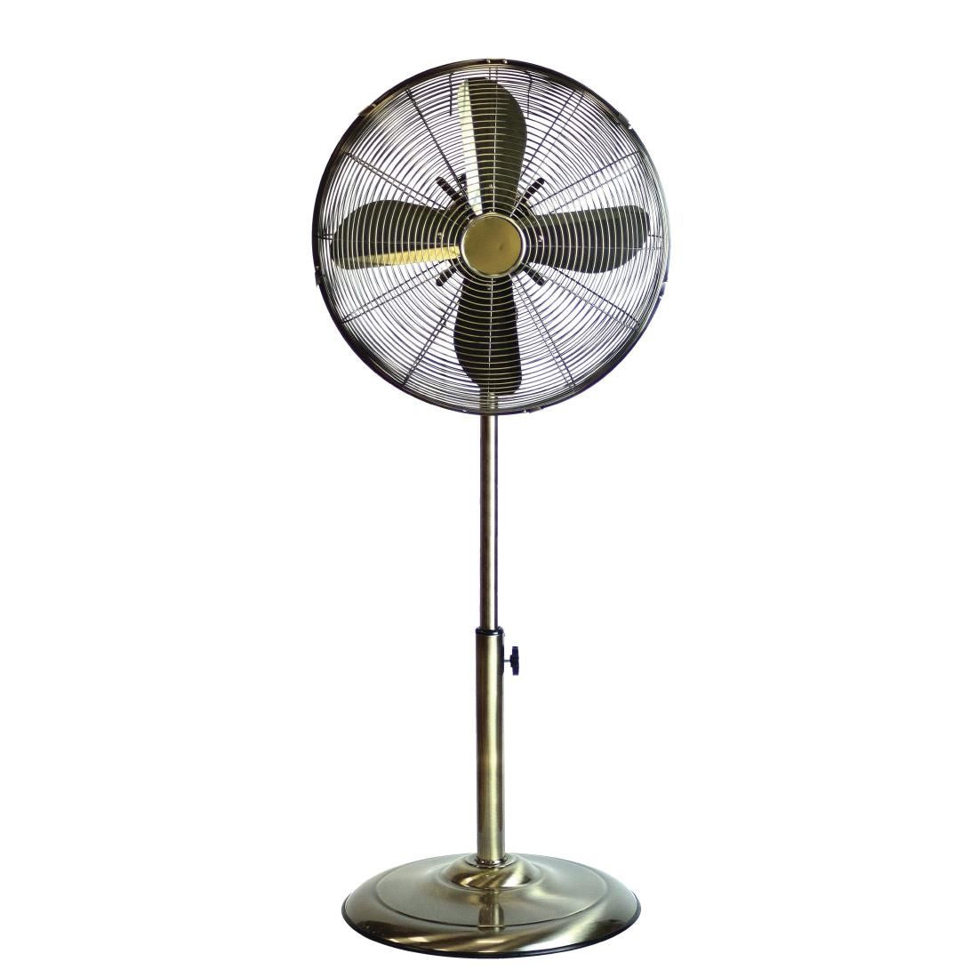 GR390 Status 16" Oscillating Antique Brass Stand Fan