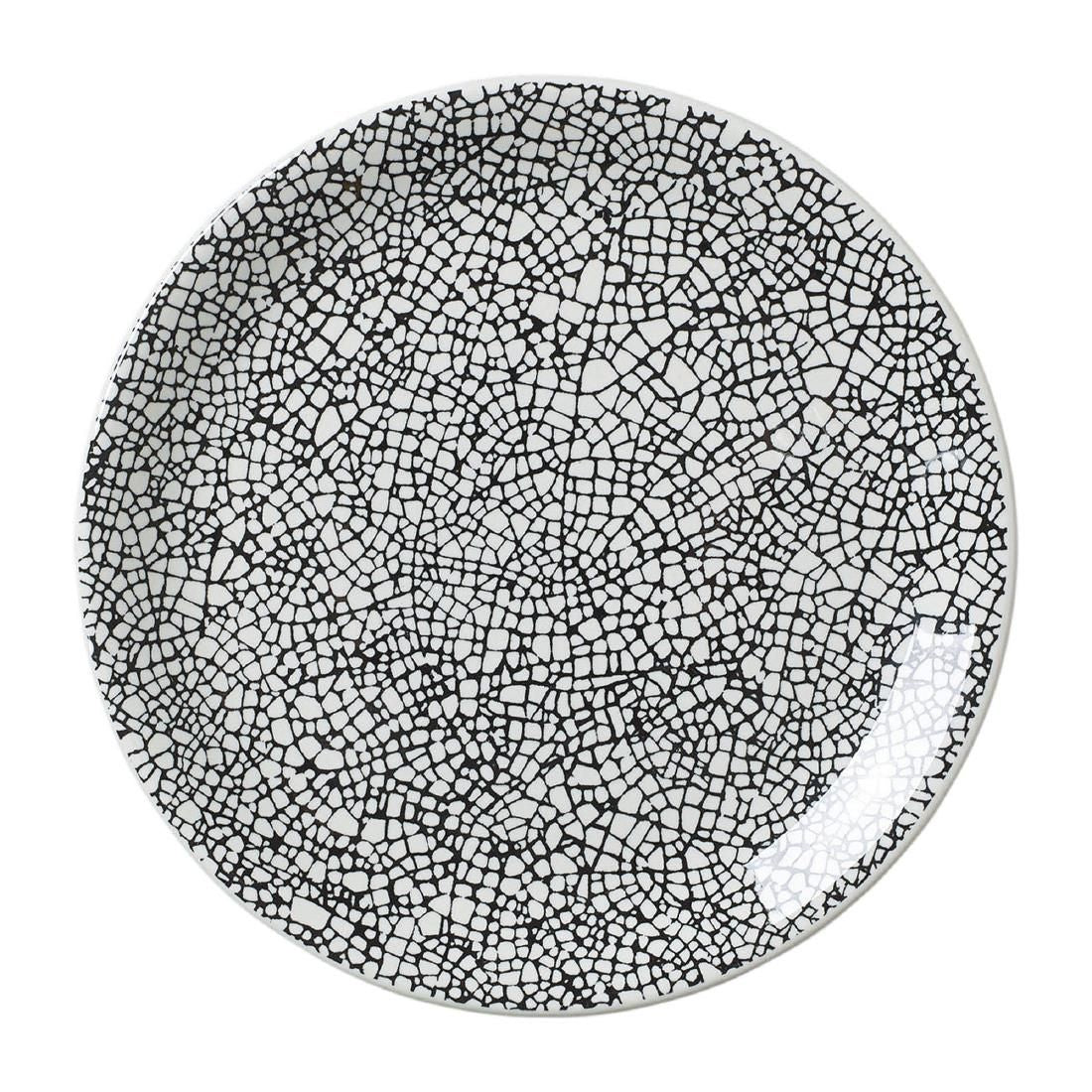 VV1045 Steelite Ink Crackle Black Coupe Plates 153mm (Pack of 12)