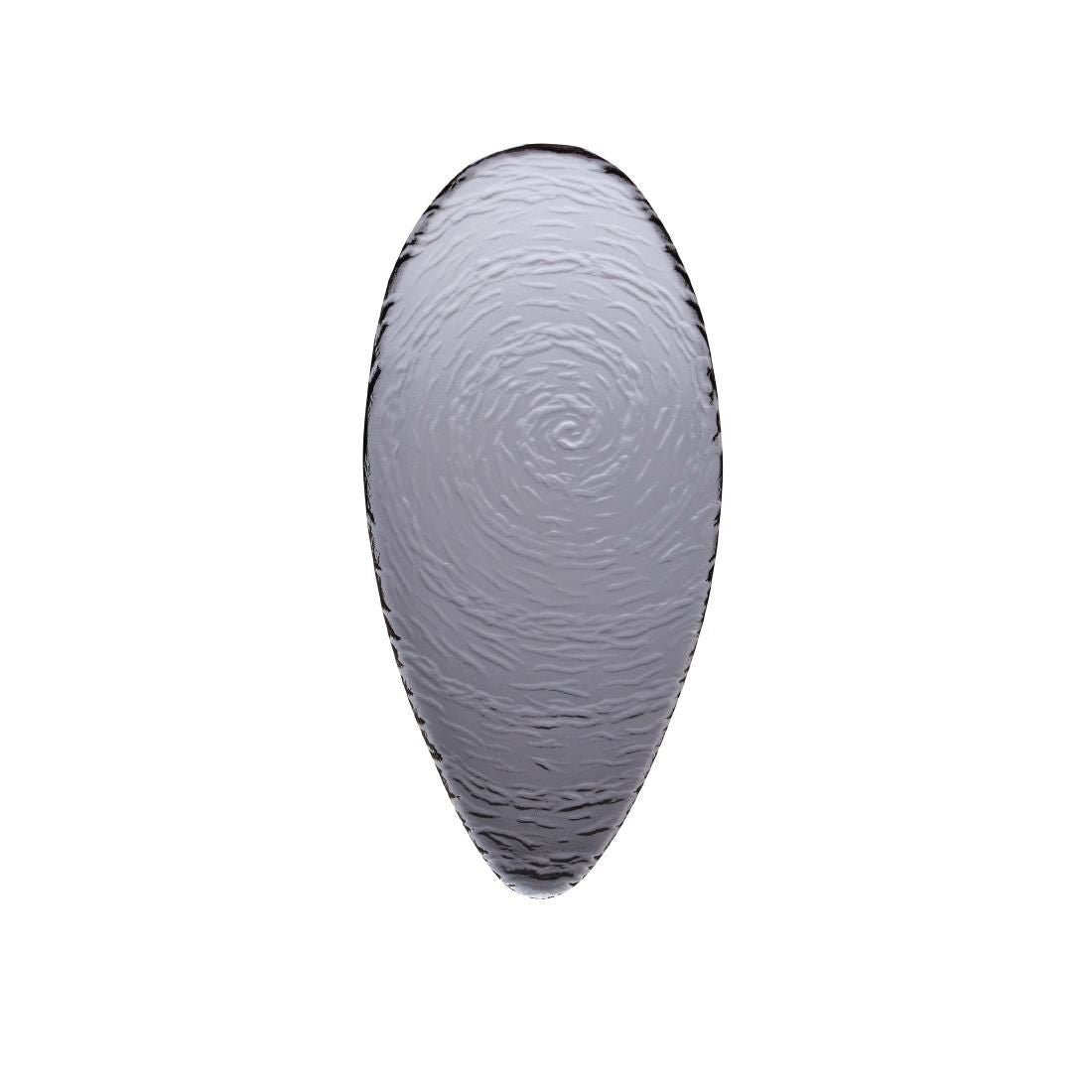 VV723 Steelite Scape Smoked Glass Oval Platters 300mm (Pack of 6)