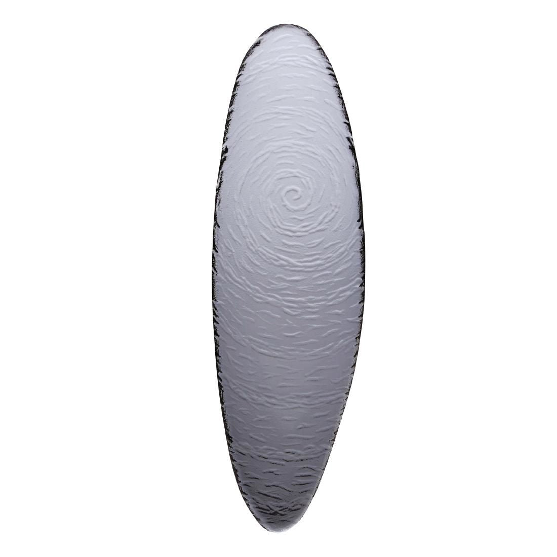 VV722 Steelite Scape Smoked Glass Oval Platters 400mm (Pack of 6)