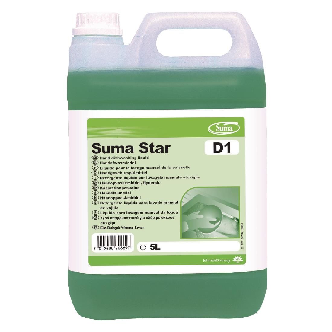 CD752 Suma Star D1 Washing Up Liquid Concentrate 5Ltr (2 Pack)