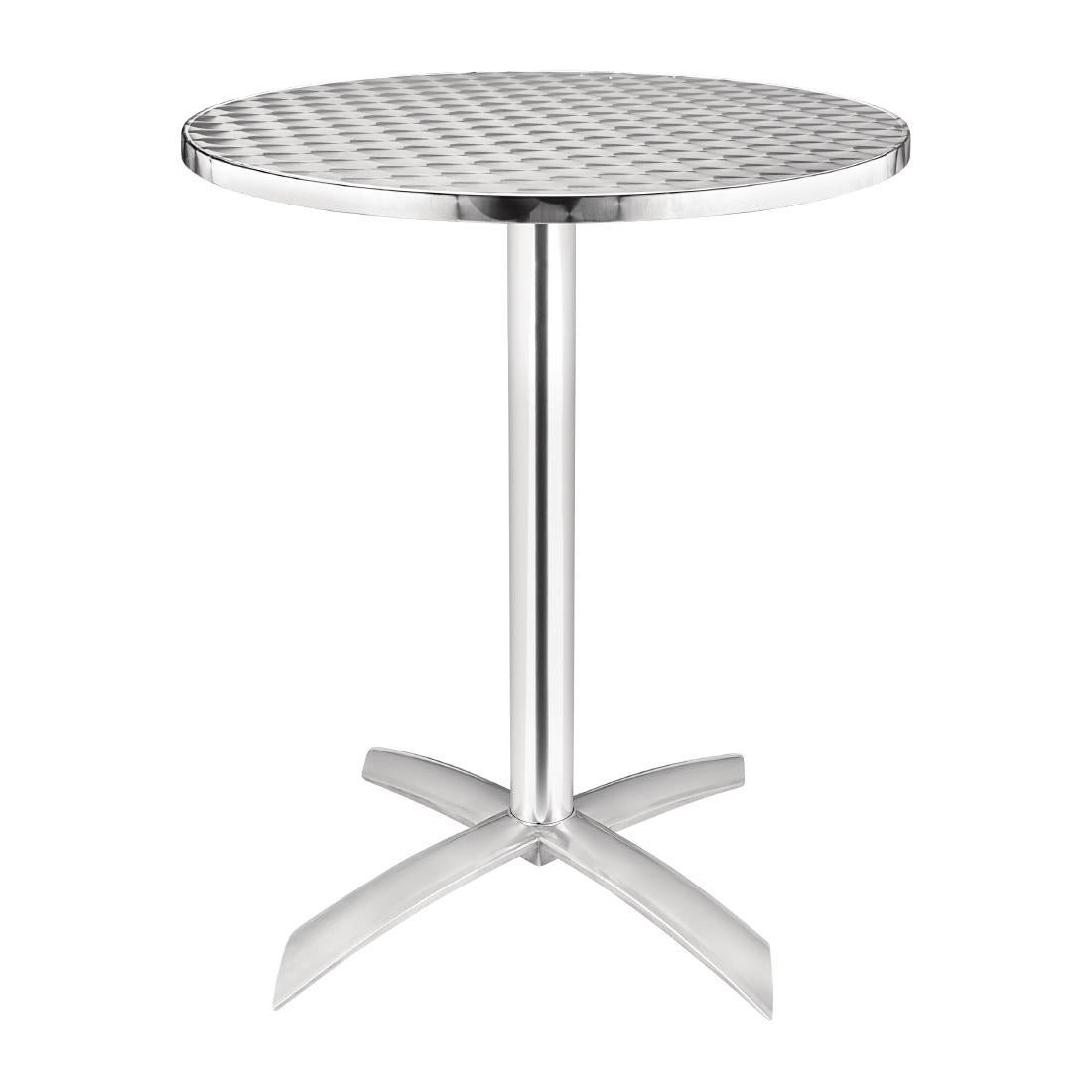 U423 Bolero Round Flip Top Table Stainless Steel 600mm