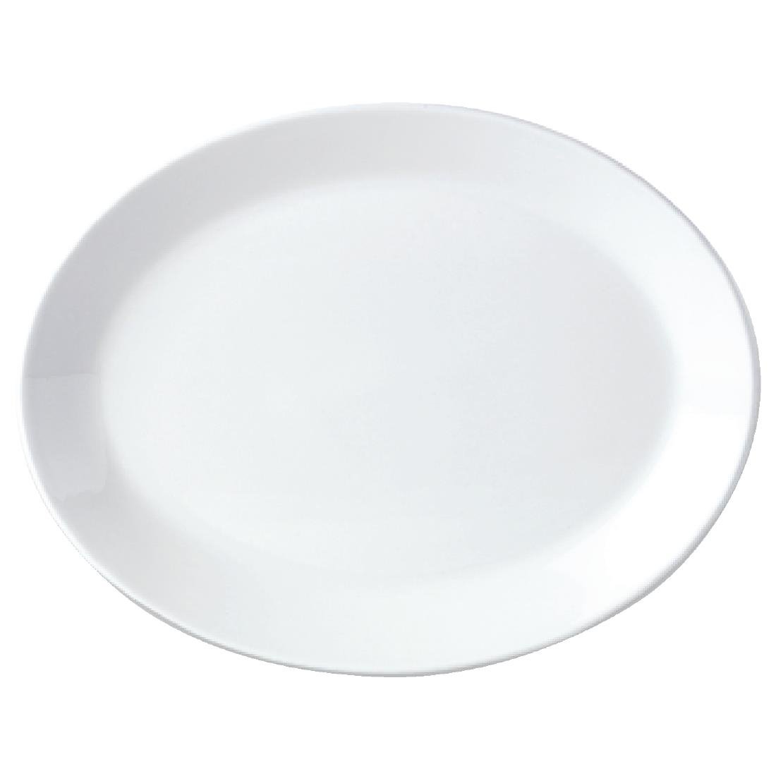 V0035 Steelite Simplicity White Oval Coupe Dishes 395mm (Pack of 6)