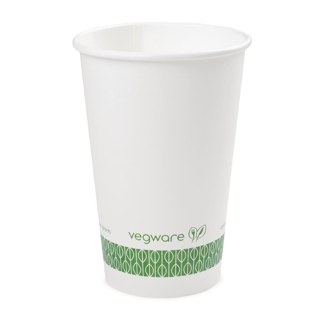 DW620 Vegware Compostable Hot Cups White 455ml / 16oz (Pack of 1000)