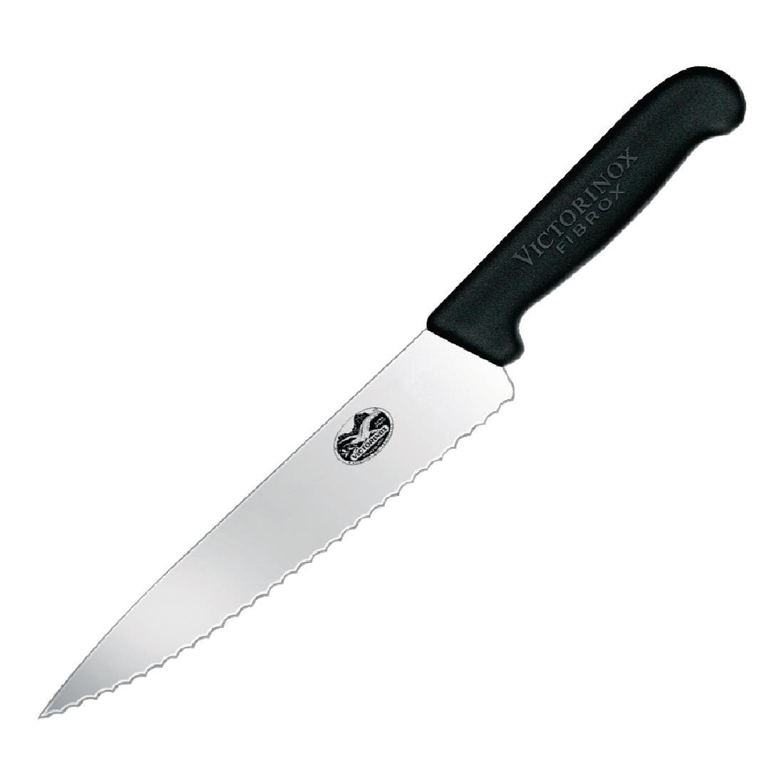 CC265 Victorinox Fibrox Serrated Carving Knife 19cm