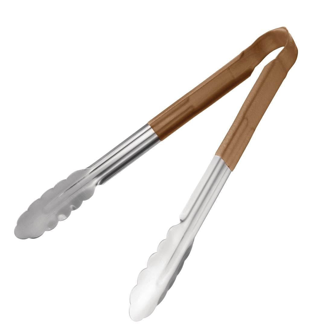 CB158 Vogue Colour Coded Brown Serving Tongs 11"