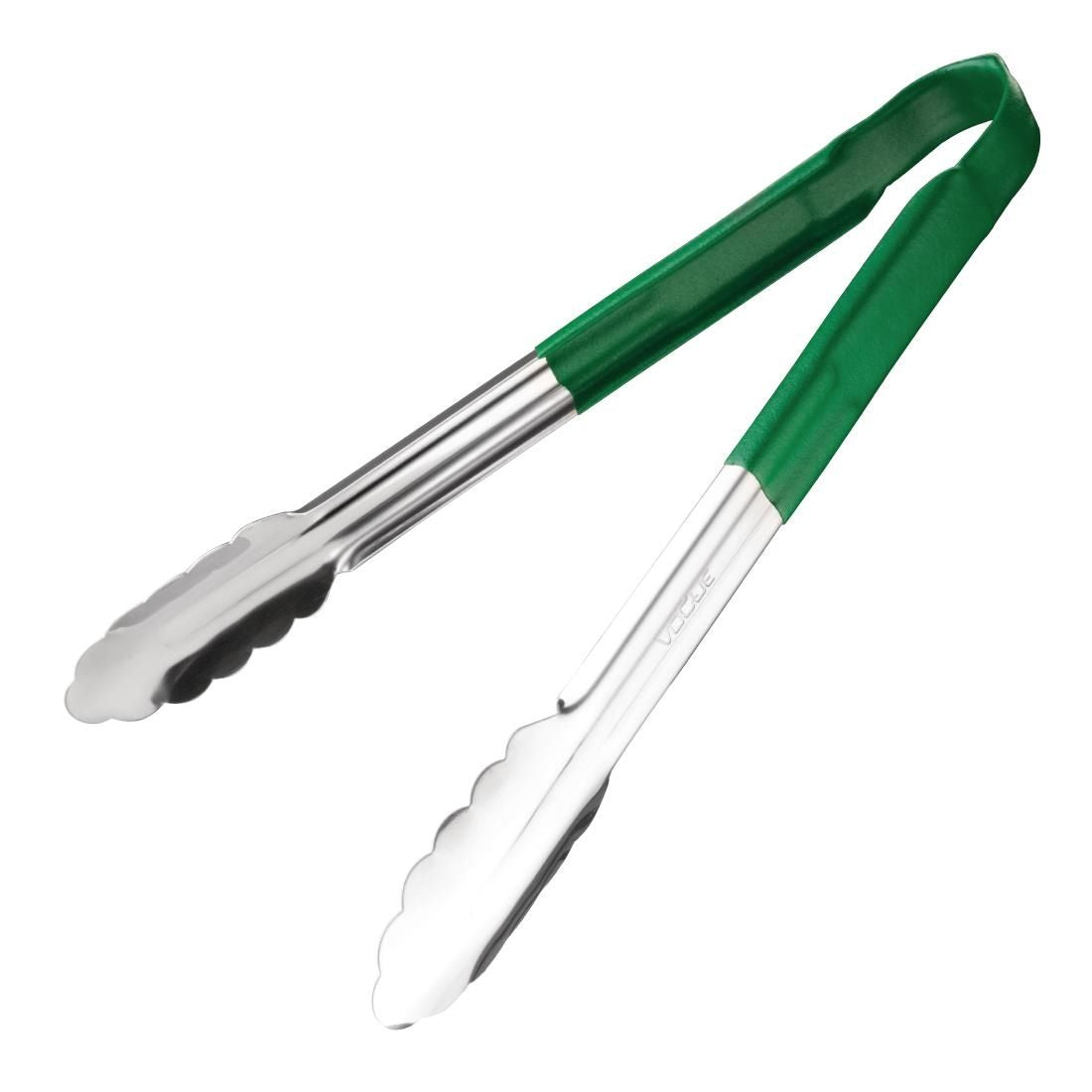 CB155 Vogue Colour Coded Green Serving Tongs 11"