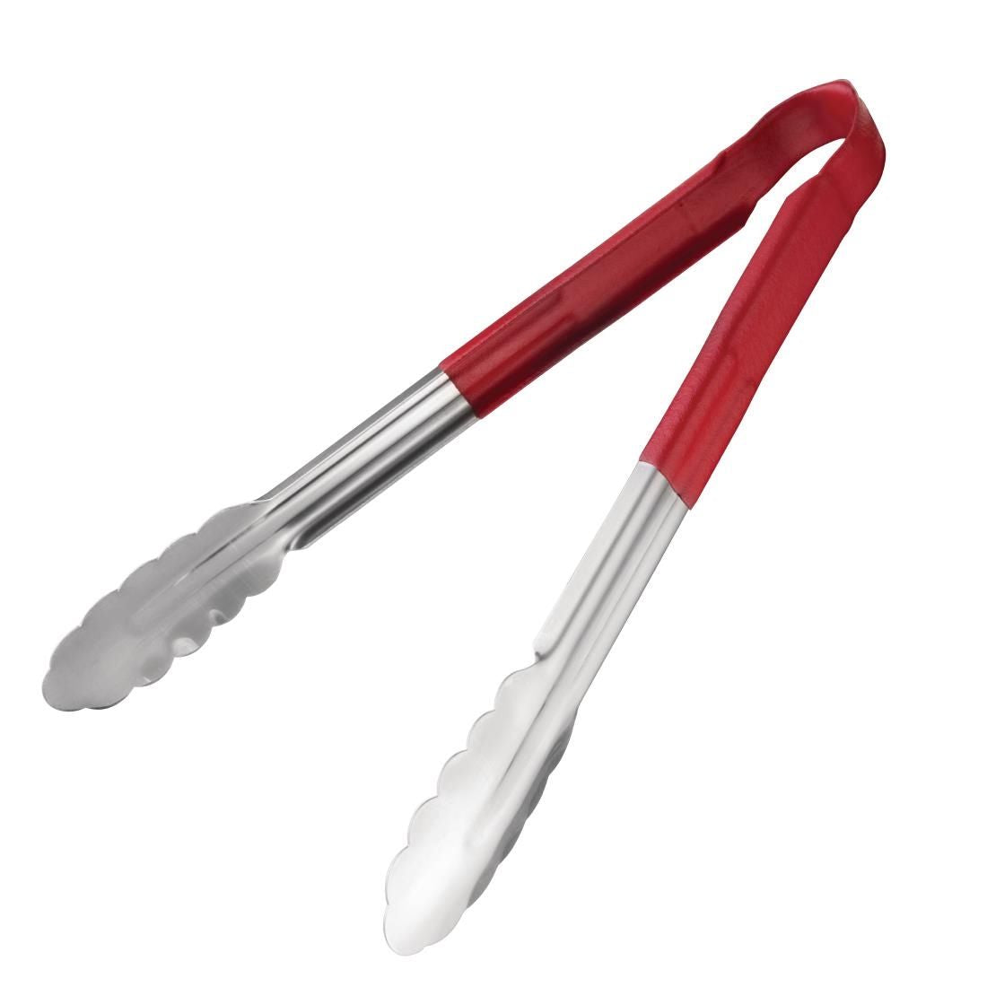 Vogue Colour Coded Red Serving Tongs 11"