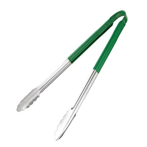 HC851 Vogue Colour Coded Serving Tong Green 405mm - JD Catering Equipment Solutions Ltd