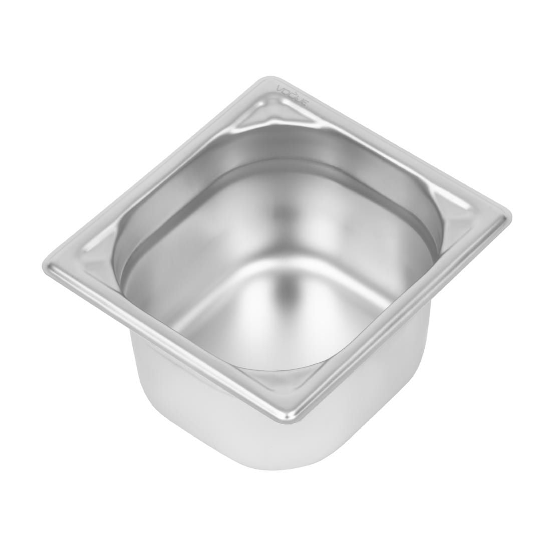 Vogue Heavy Duty Stainless Steel 1/6 Gastronorm Pan 100mm