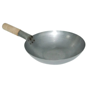 K296 Vogue Mild Steel Wok Flat Base 330mm - JD Catering Equipment Solutions Ltd