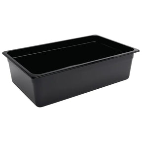 U456 Vogue Polycarbonate 1/1 Gastronorm Container 150mm Black - JD Catering Equipment Solutions Ltd