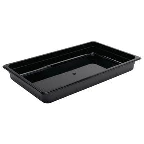 U454 Vogue Polycarbonate 1/1 Gastronorm Container 65mm Black - JD Catering Equipment Solutions Ltd