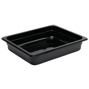 U458 Vogue Polycarbonate 1/2 Gastronorm Container 65mm Black - JD Catering Equipment Solutions Ltd