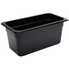 U464 Vogue Polycarbonate 1/3 Gastronorm Container 150mm Black - JD Catering Equipment Solutions Ltd