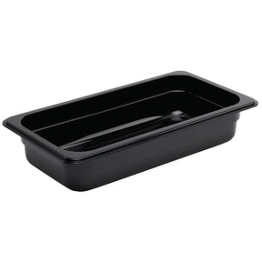 U462 Vogue Polycarbonate 1/3 Gastronorm Container 65mm Black - JD Catering Equipment Solutions Ltd