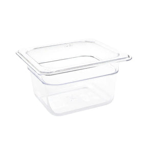 U240 Vogue Polycarbonate 1/6 Gastronorm Container 100mm Clear - JD Catering Equipment Solutions Ltd