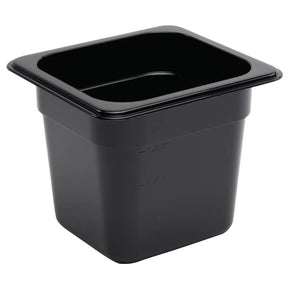 U471 Vogue Polycarbonate 1/6 Gastronorm Container 150mm Black - JD Catering Equipment Solutions Ltd