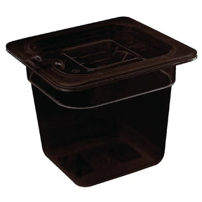 U469 Vogue Polycarbonate 1/6 Gastronorm Container 65mm Black - JD Catering Equipment Solutions Ltd