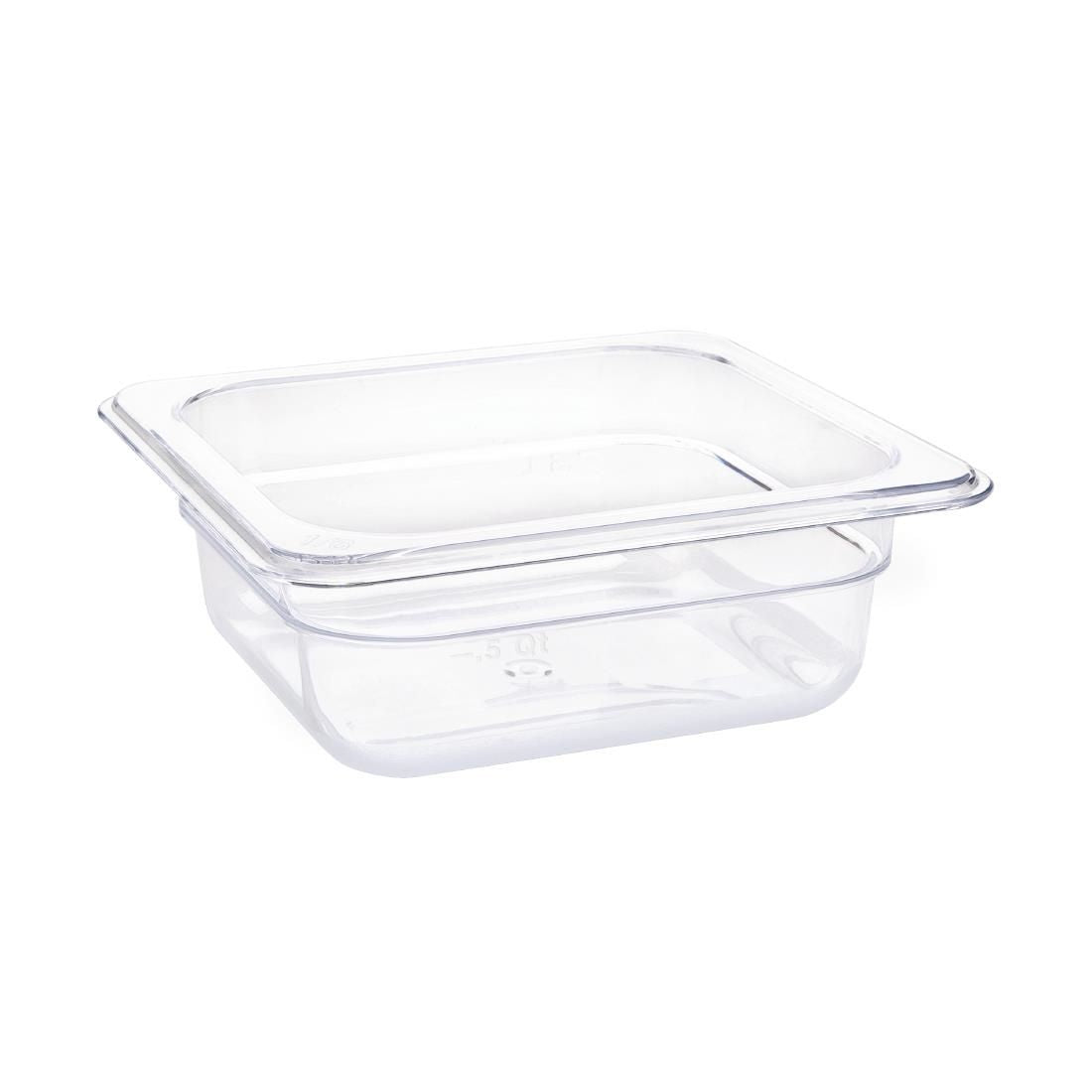 Vogue Polycarbonate 1/6 Gastronorm Container 65mm Clear