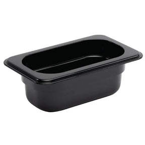 U472 Vogue Polycarbonate 1/9 Gastronorm Container 65mm Black - JD Catering Equipment Solutions Ltd