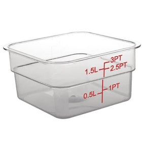 CF020 Vogue Polycarbonate Square Storage Container 1.5Ltr - JD Catering Equipment Solutions Ltd