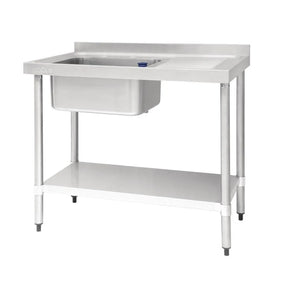 DY820 Vogue Single Sink Right Hand Drainer 1000mm - JD Catering Equipment Solutions Ltd