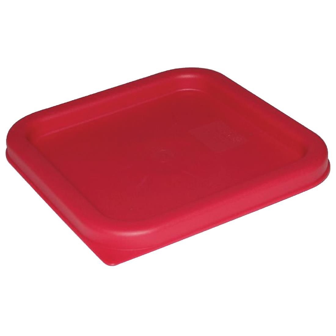 Vogue Square Food Storage Container Lid Red Small