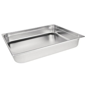 K804 Vogue Stainless Steel 2/1 Gastronorm Pan 100mm - JD Catering Equipment Solutions Ltd