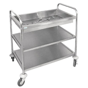 CC365 Vogue Stainless Steel 3 Tier Deep Tray Clearing Trolley - JD Catering Equipment Solutions Ltd