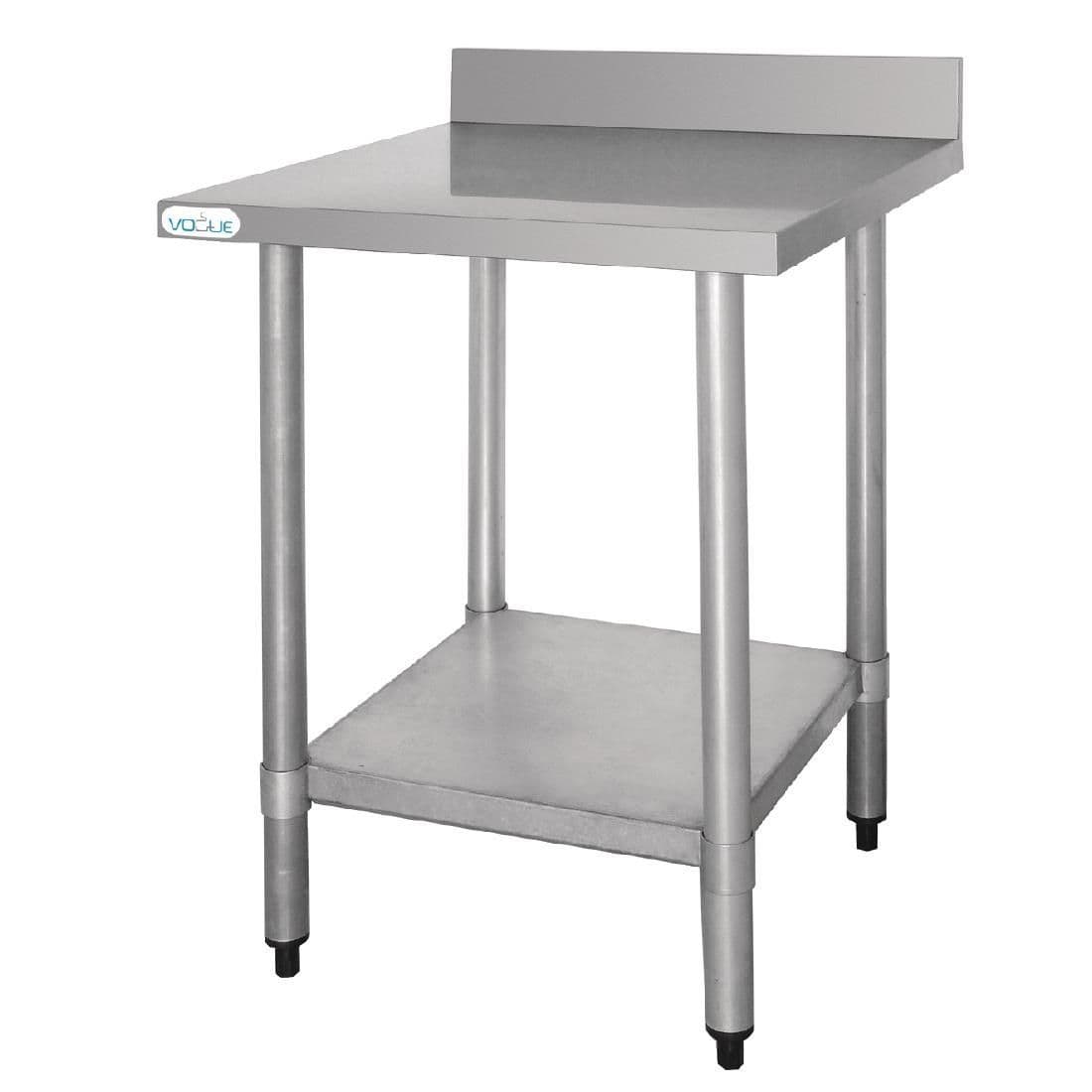 T380 Vogue Stainless Steel Prep Table with Upstand 900mm