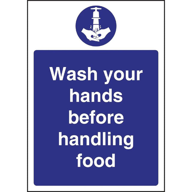 W110 Vogue Wash hands Before Handling Food Sign - JD Catering Equipment Solutions Ltd