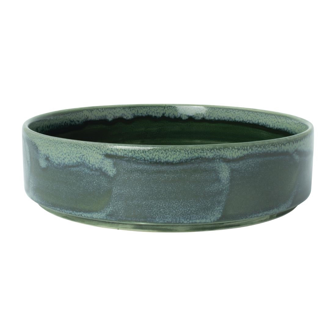 VV2519 Steelite Aurora Vesuvius Burnt Emerald Round Stacking Trays 203mm (Pack of 12)