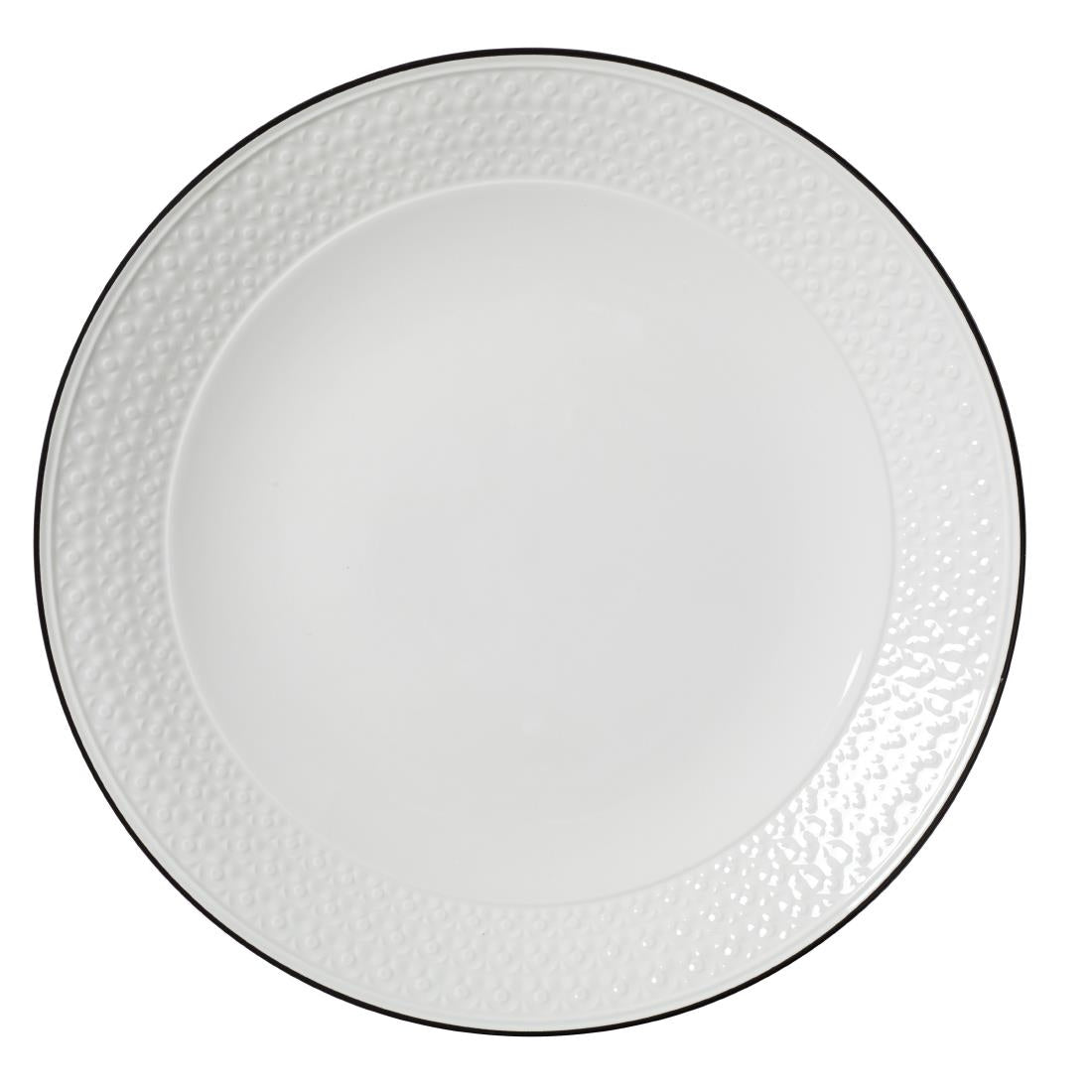 VV2673 Steelite Bead Black Band Coupe Plates 285mm (Pack of 6)