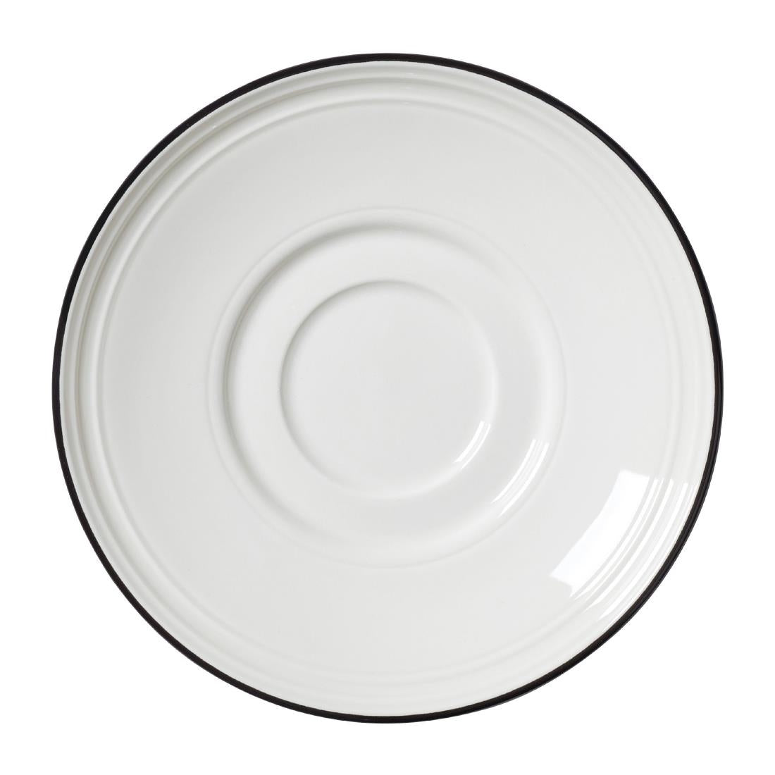 VV2677 Steelite Bead Black Band Saucers 150mm (Pack of 12)