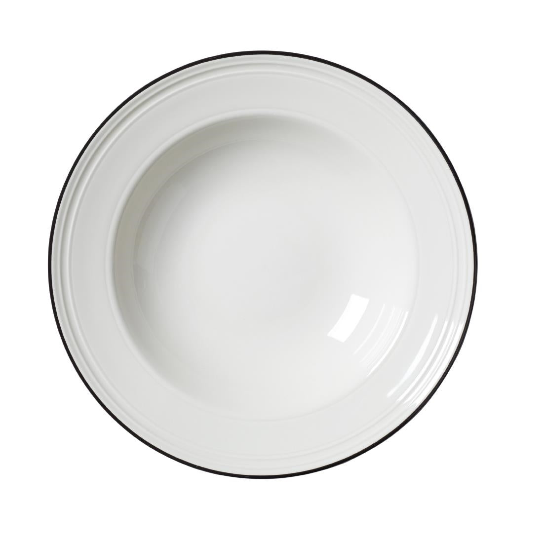 VV2679 Steelite Bead Black Band Pasta Plates 240mm (Pack of 12)