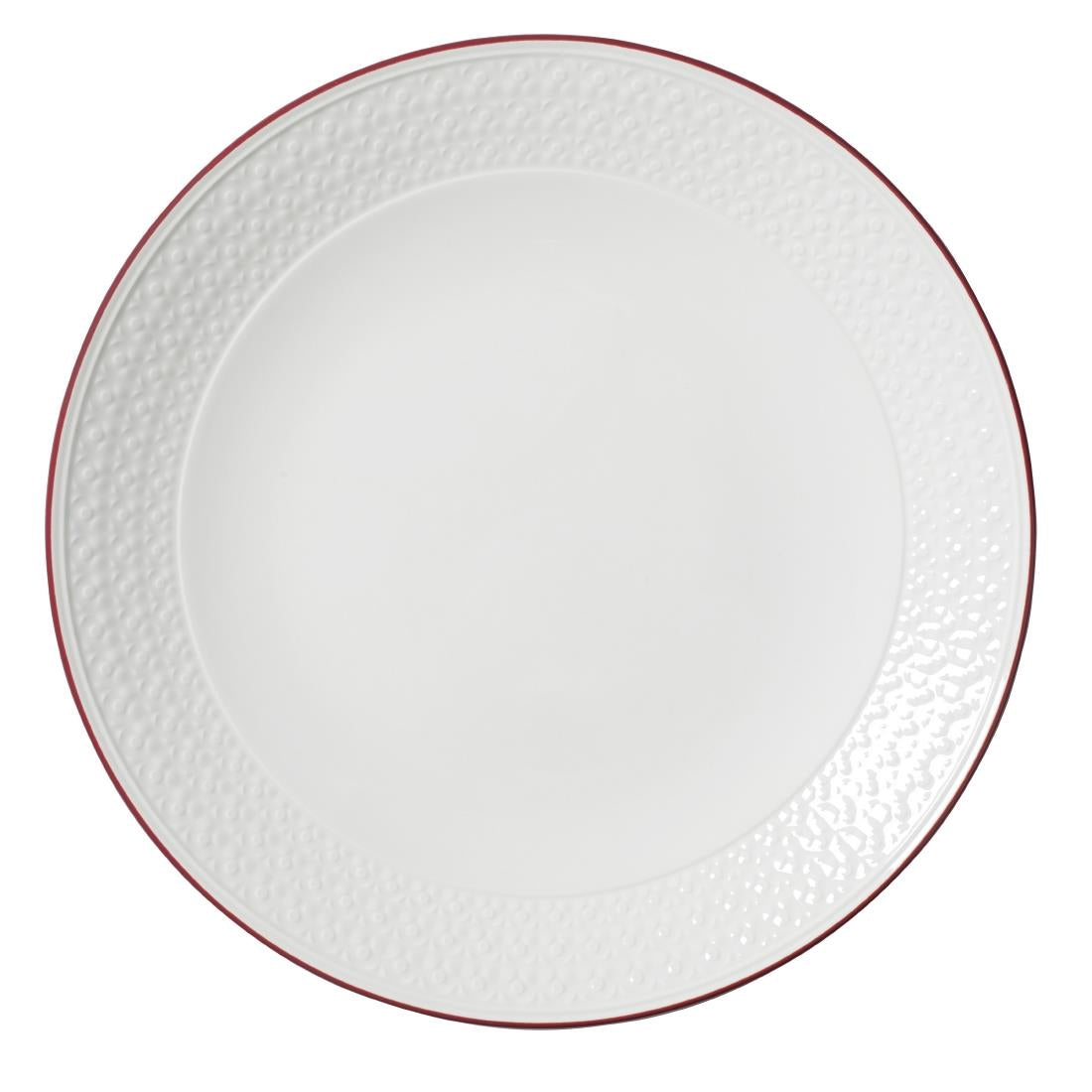 VV2684 Steelite Bead Maroon Band Coupe Plates 285mm (Pack of 6)