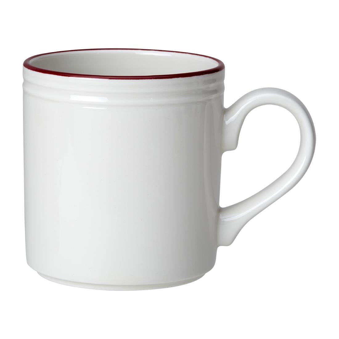 VV2693 Steelite Bead Maroon Band Mugs 285ml (Pack of 12)