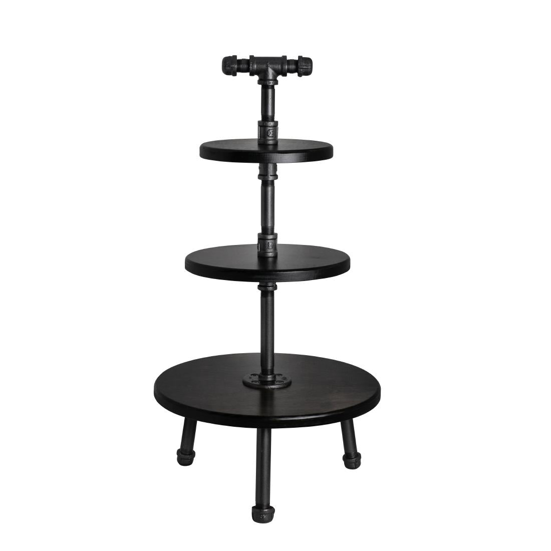 VV3455 Steelite Gun Metal Pipe Stand 3-Tier 355x509mm