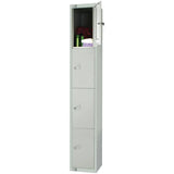 W932-PS Elite Four Door Padlock Locker with Sloping Top Grey - JD Catering Equipment Solutions Ltd