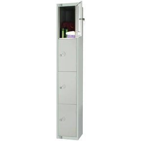 W932-PS Elite Four Door Padlock Locker with Sloping Top Grey - JD Catering Equipment Solutions Ltd