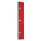 W951-P Elite Three Door Padlock Locker Red - JD Catering Equipment Solutions Ltd