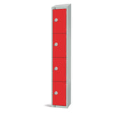 W982-PS Elite Four Door Padlock Locker with Sloping Top Red - JD Catering Equipment Solutions Ltd