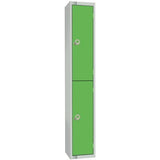 W955-ELS Elite Double Door Electronic Combination Locker with Sloping Top Green
