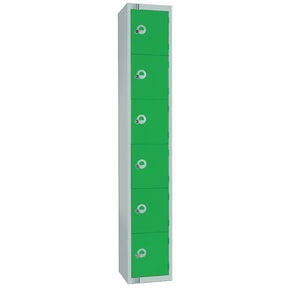 W958-CN Elite Six Door Coin Return Locker Green - JD Catering Equipment Solutions Ltd