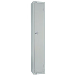 W959-PS Elite Single Door Padlock Locker with Sloping Top Grey