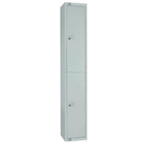 W960-PS Elite Double Door Padlock Locker with Sloping Top Grey - JD Catering Equipment Solutions Ltd